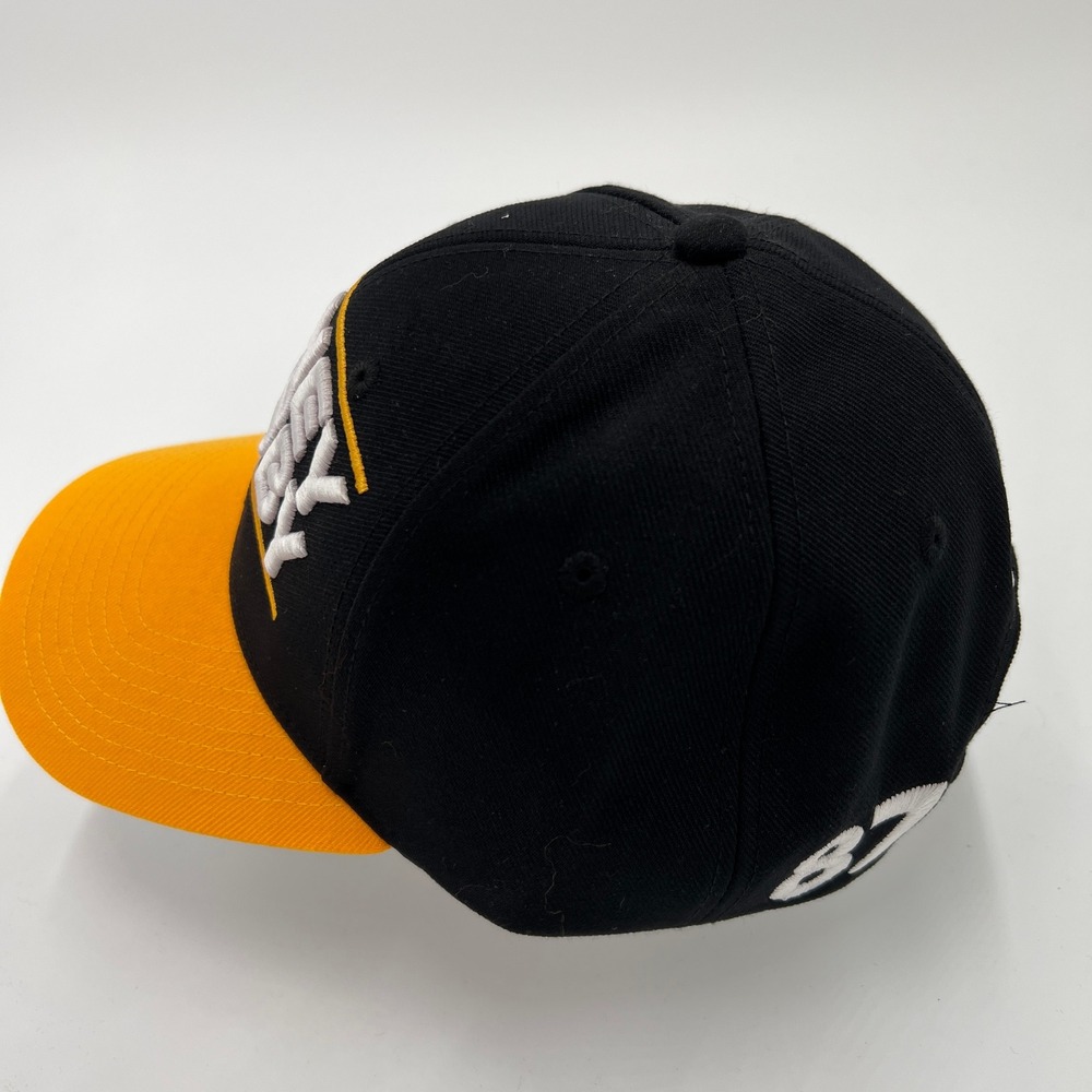 Adidas Sidney Crosby Pittsburgh Penguins NHL Hat Black Yellow Adjustable Cap 87 - Picture 2 of 8